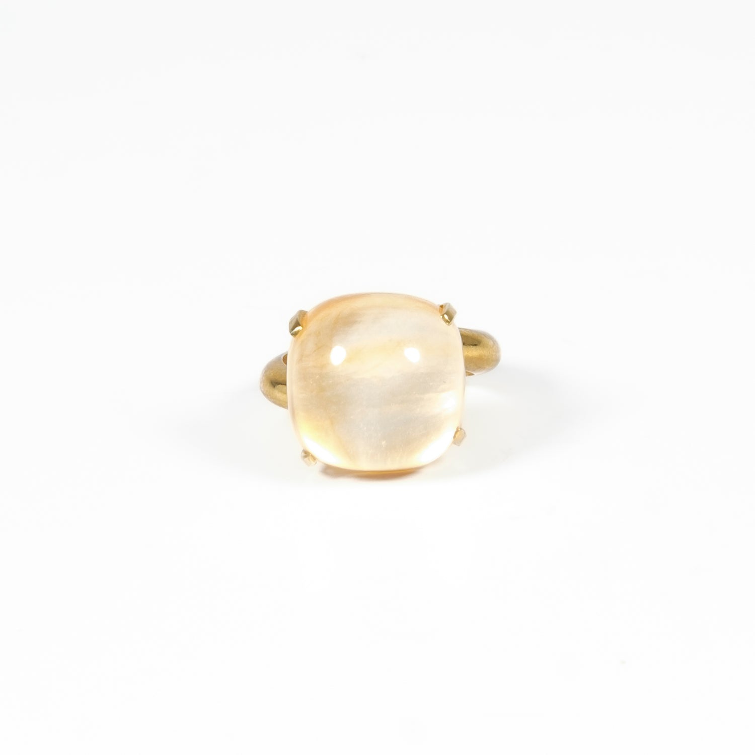 Anello Cocktail Ring Madreperla E Cristallo Di Rocca Argento 925 Fofo Somani