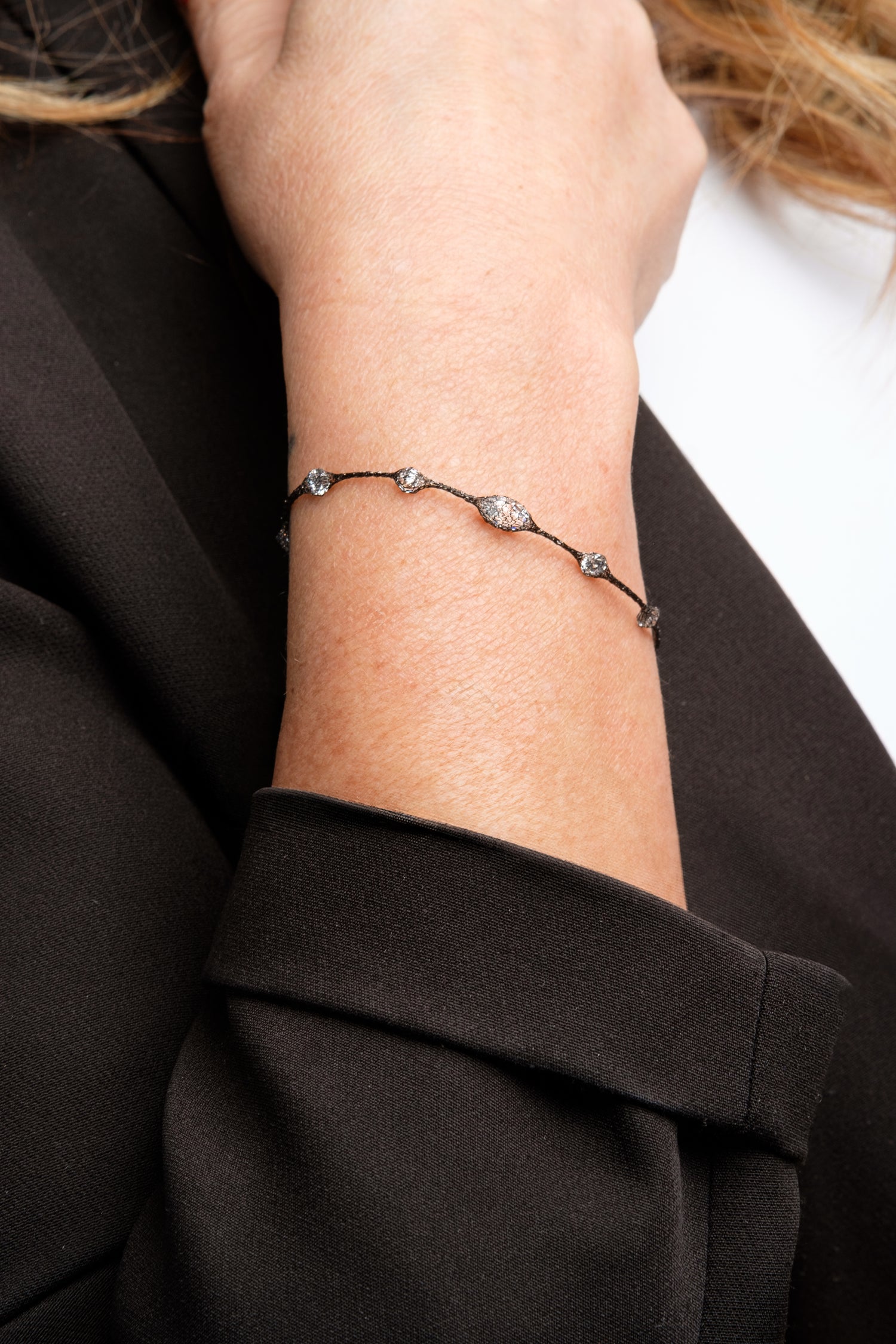 Bracciale Calza Modella Argento925 Brunito Zirconi Fofo Somani