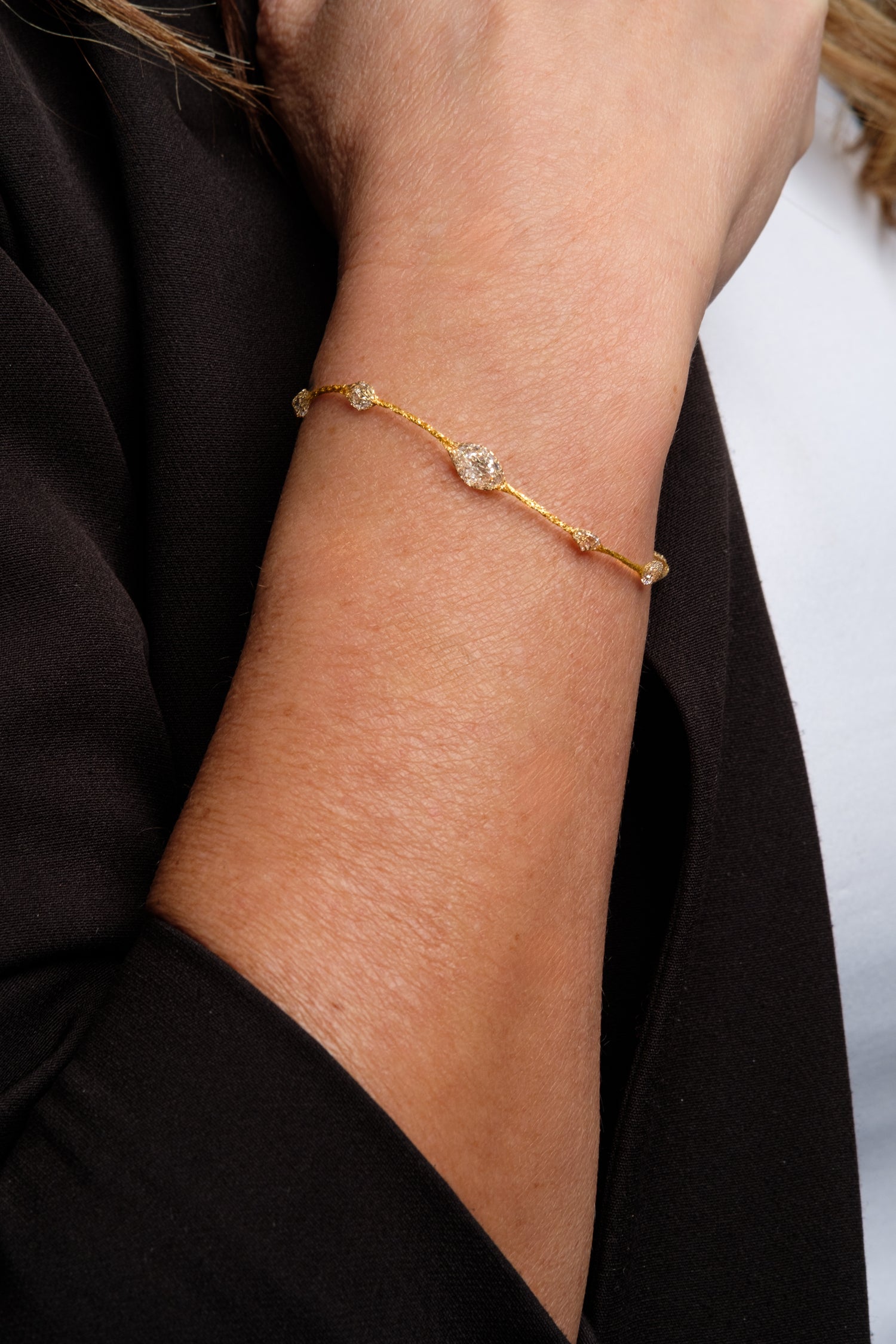 Bracciale Calza Modella Argento925 Placcato Oro18k Zirconi Fofo Somani