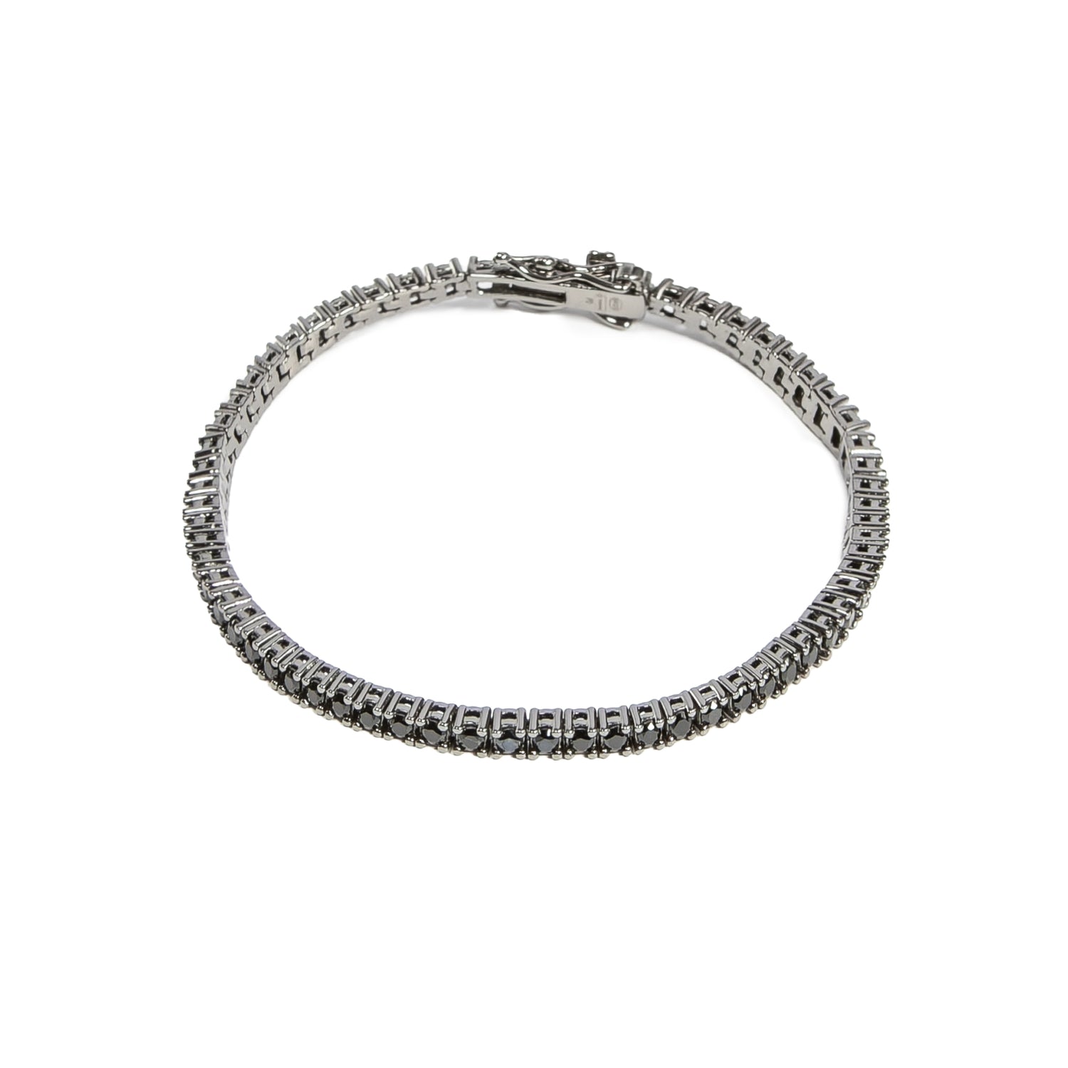 Bracciale Tennis Black on Black argento 925 brunito e zirconi neri incastonati Fofo Somani