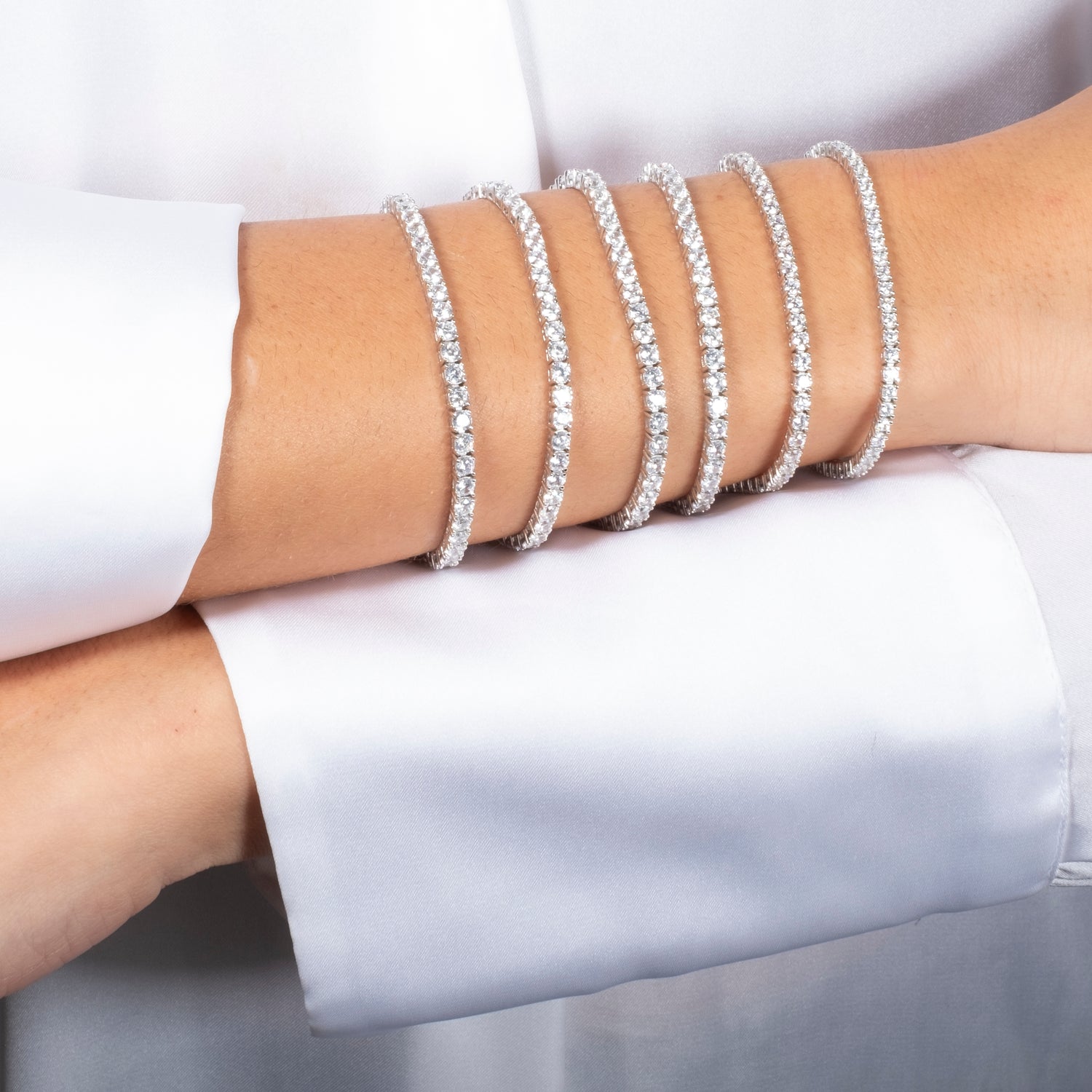 Bracciale Tennis Piccolo in argento 925 rodiato e zirconi Fofo Somani MOdella