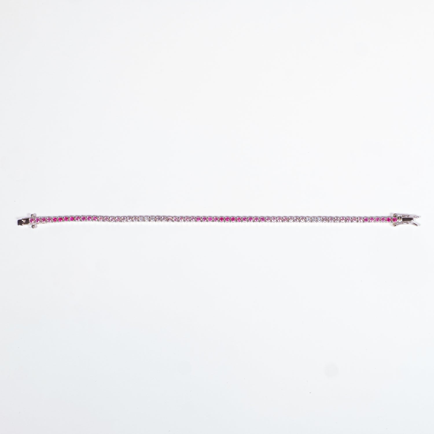 Bracciale Tennis Rosa Sfumato argento925 rodiato e zirconi rosa sfumati incastonati Fofo Somani