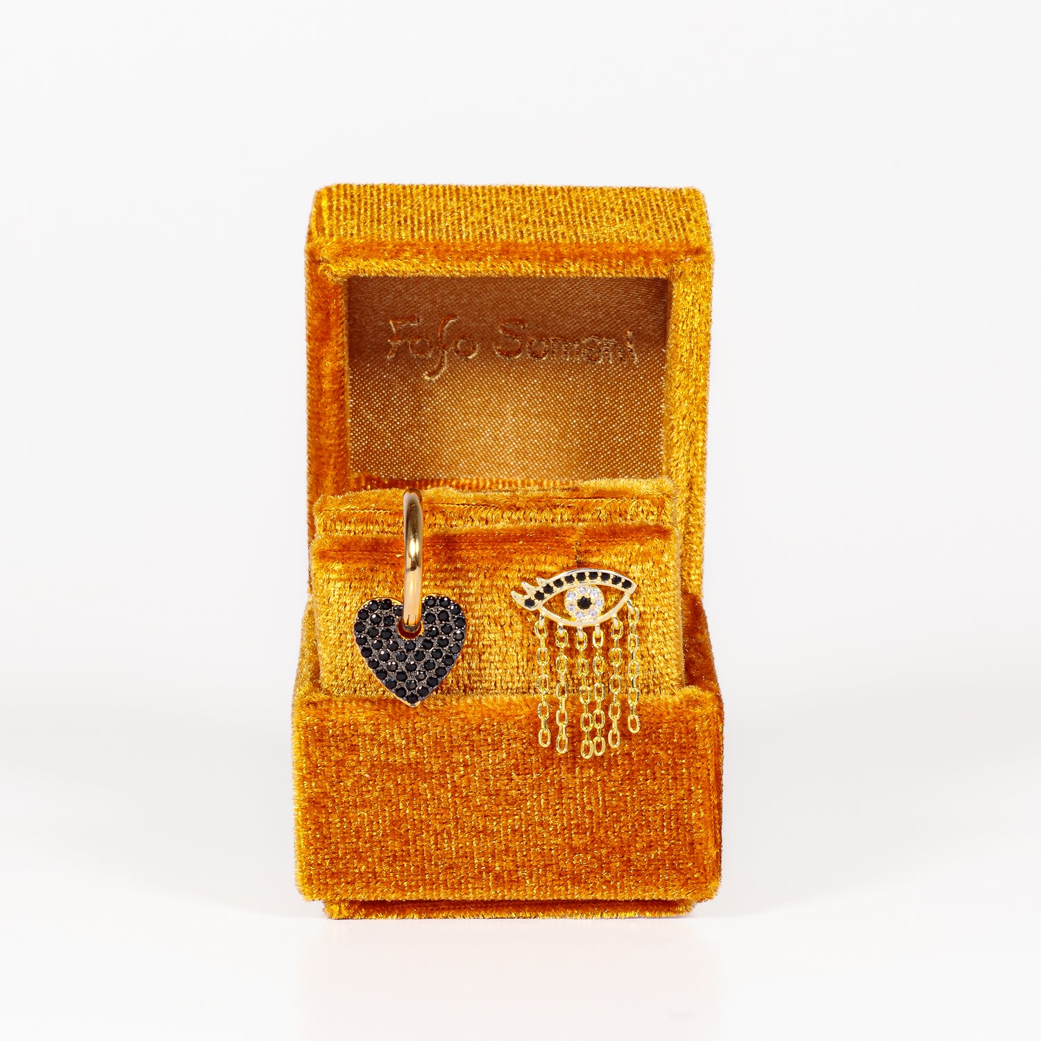 Cerchietto Big Heart argento 925 placcato oro 18k e zirconi Confezioni Fofo Somani