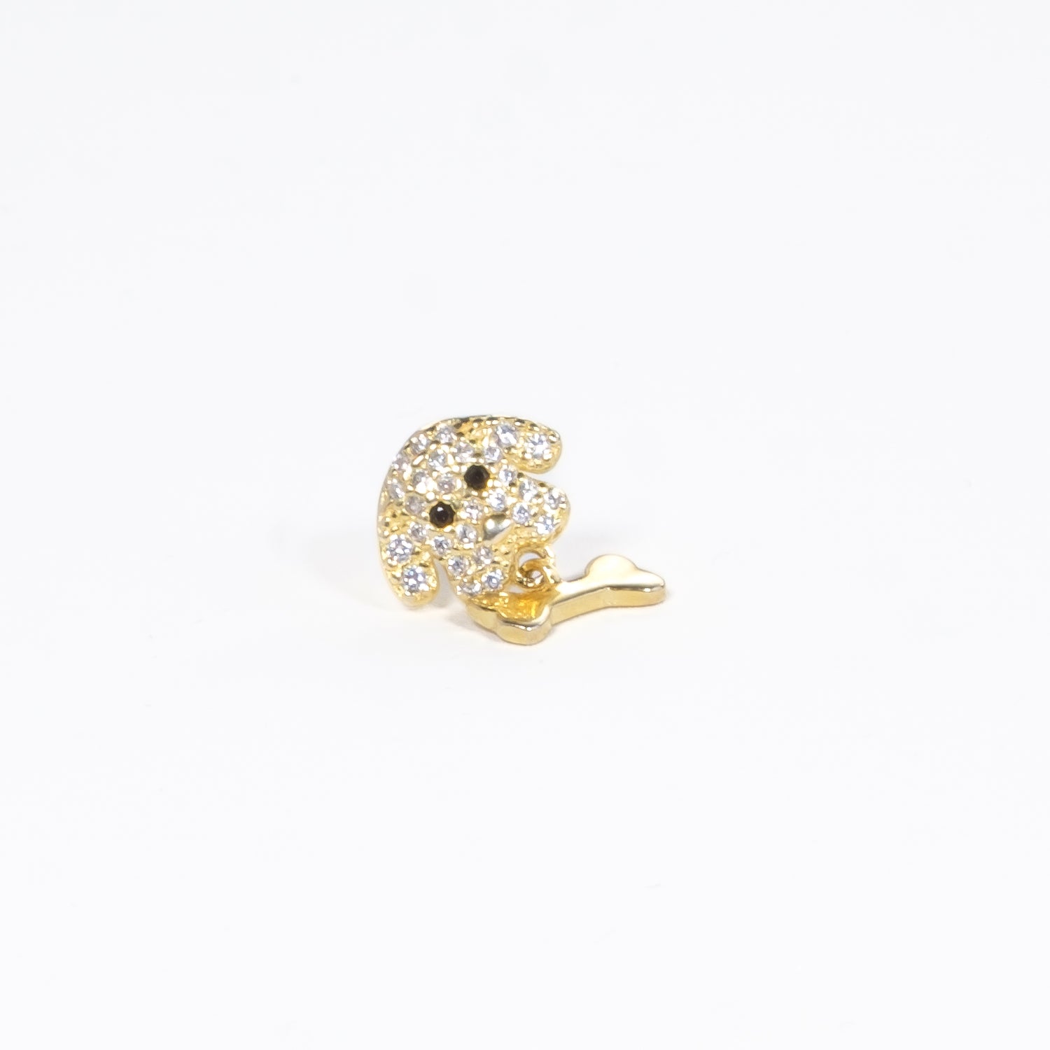 Cerchietto Doggy Orecchino in argento 925 placcato oro 18k e zirconi Fofo Somani