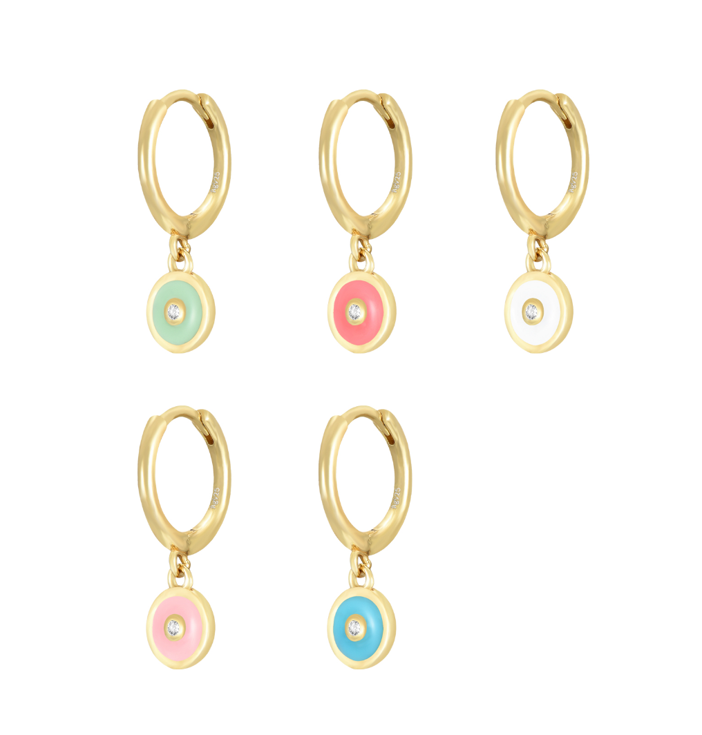 Cerchietto Eye Argento925 Placcato Oro18k Smalto Fofo Somani