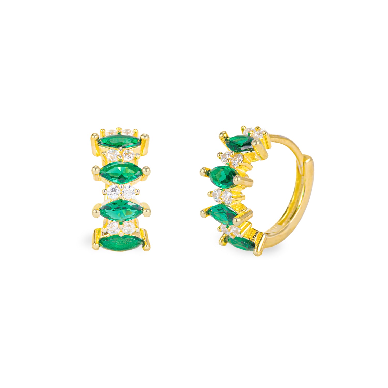 Cerchietto Iro Argento925 Placcato Oro18k Zirconi Verde Fofo Somani