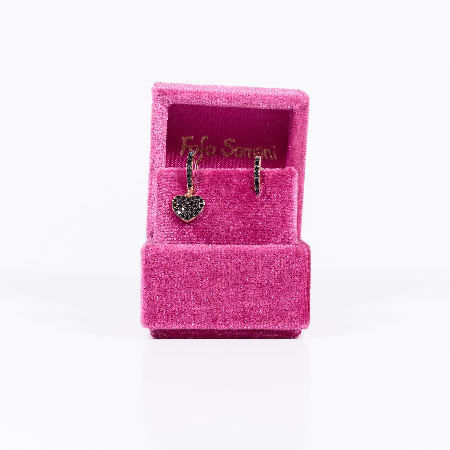 Cerchietto Pendente Cuore Rose’ argento 925 placcato oro rosa e zirconi Confezione