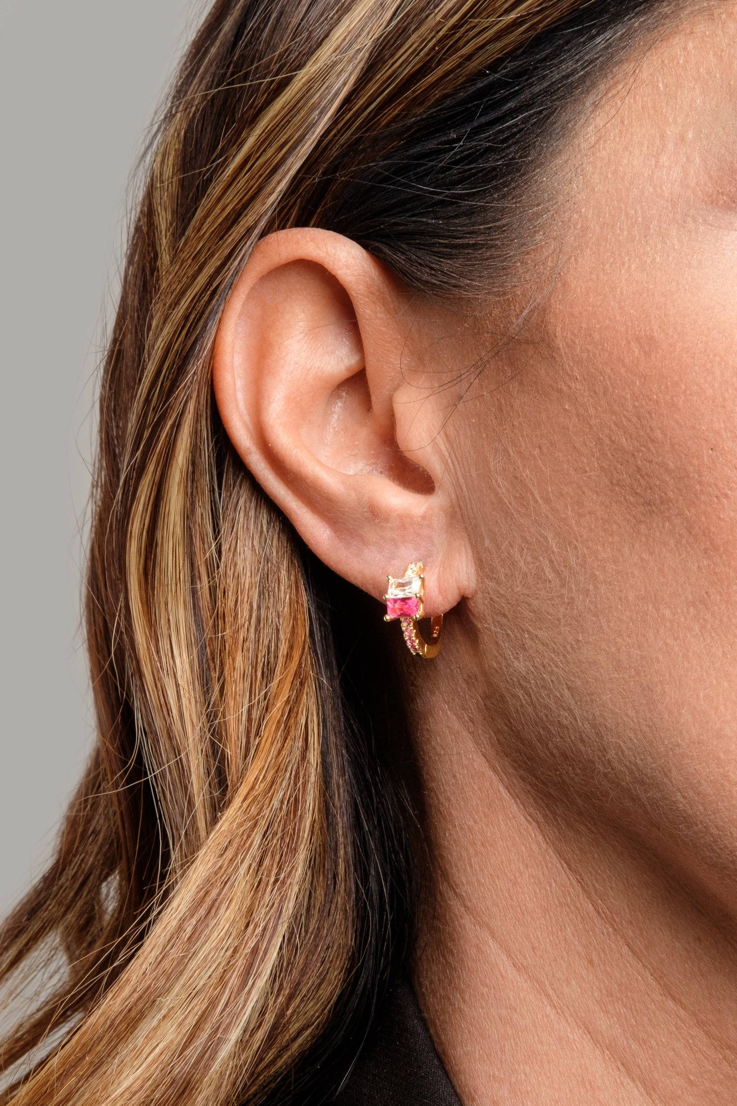 Cerchietto Pinky Modella Argento925 Placcato Oro18k Zirconi Fofo Somani