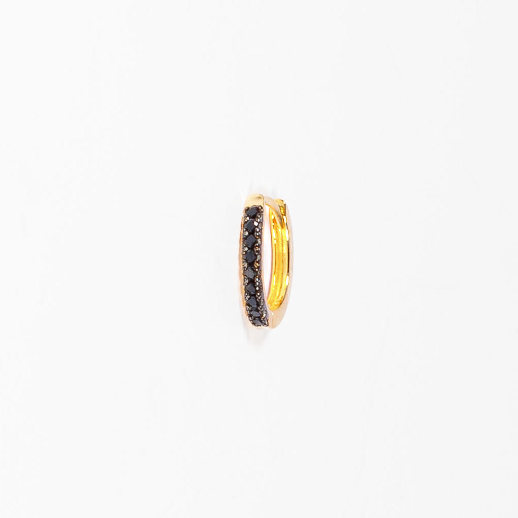 Cerchietto Standard Oro argento 925 placcato oro 18k e zirconi Neri Fofo Somani