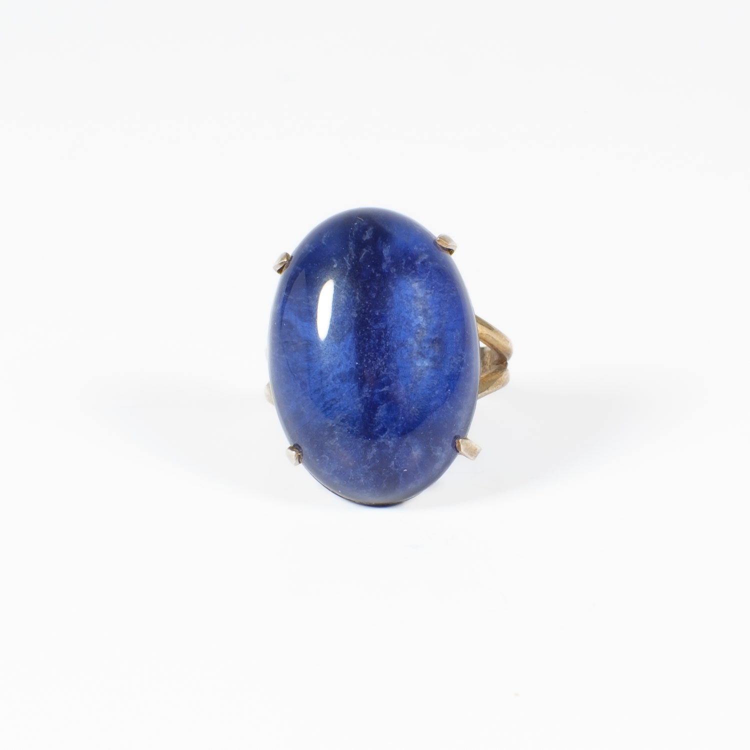 Cocktail Ring Iolite E Cristallo Di Rocca iolite e cristallo di rocca naturale montato su argento 925 placcato oro 18k Fofo Somani