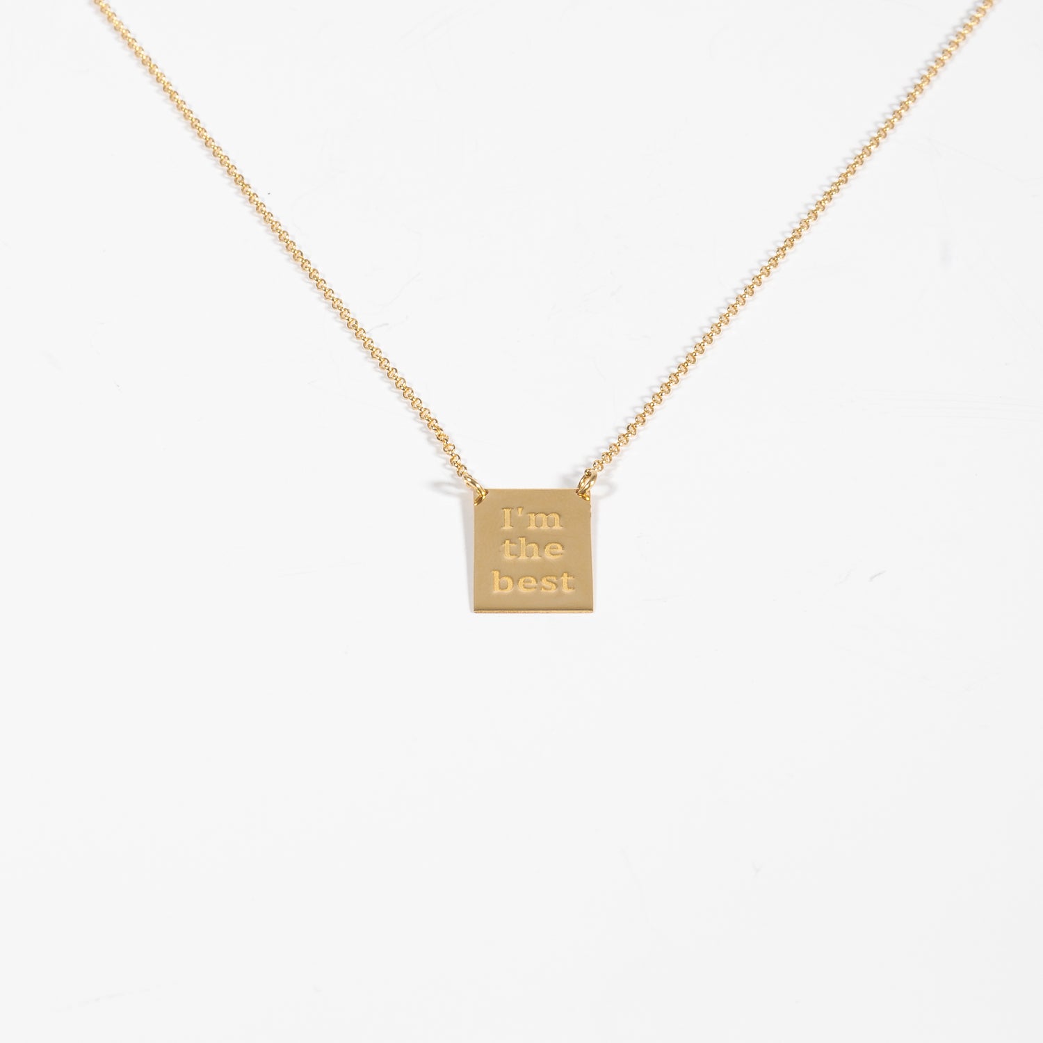 Collana Placca e Scritta i’m the best Argento 925 Fofo Somani