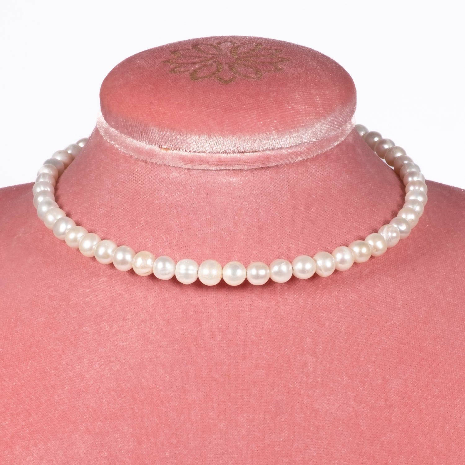 Collana Chocker Perle Bianche Naturali Fofo Somani