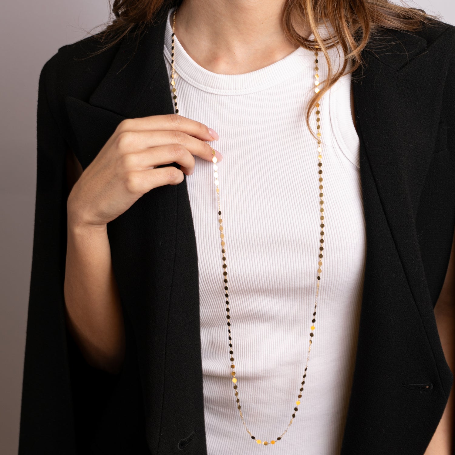 Collana Laser Lunga argento925 placcato oro18k Fofo Somani