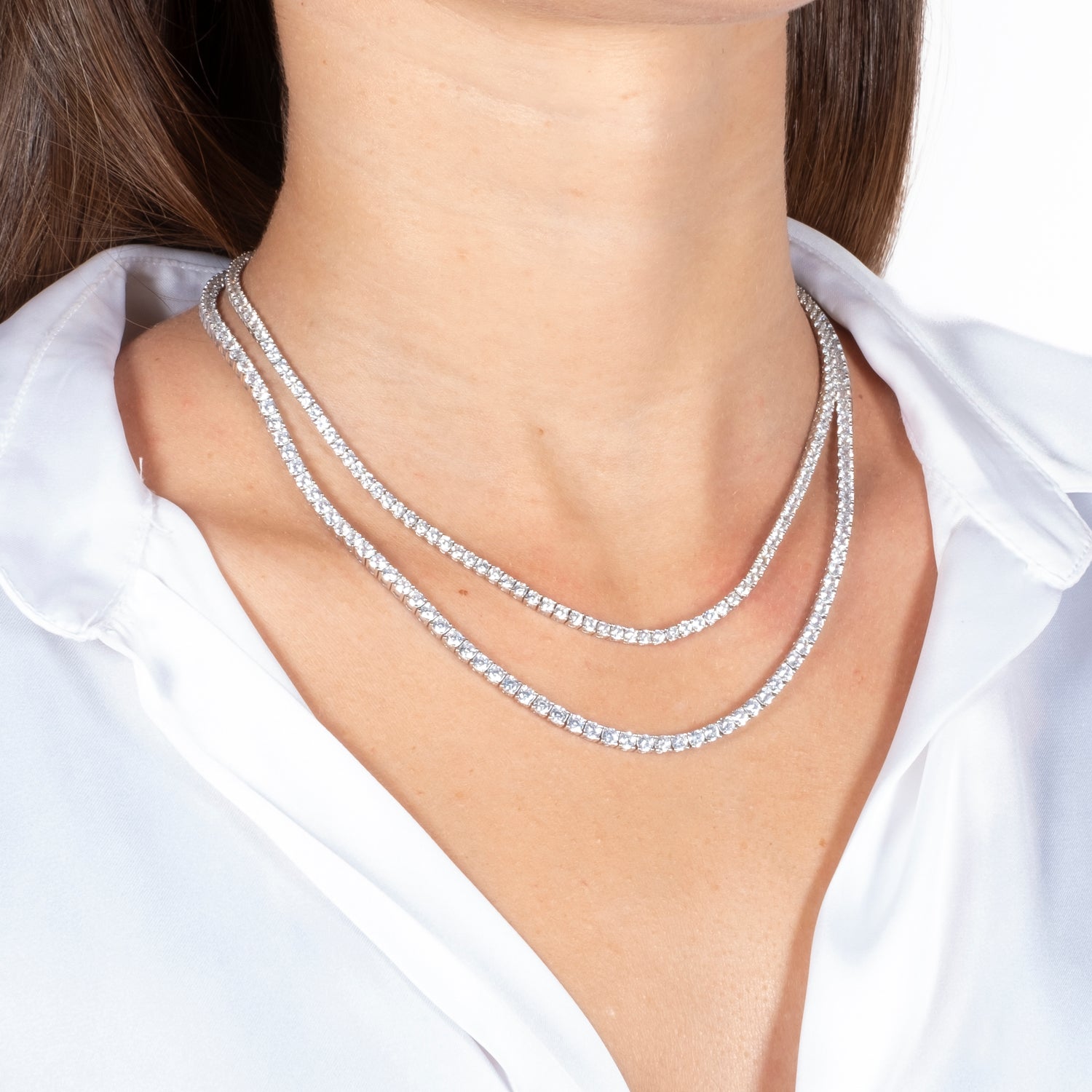 Collana Tennis Match Argento925 Zirconi Fofo Somani