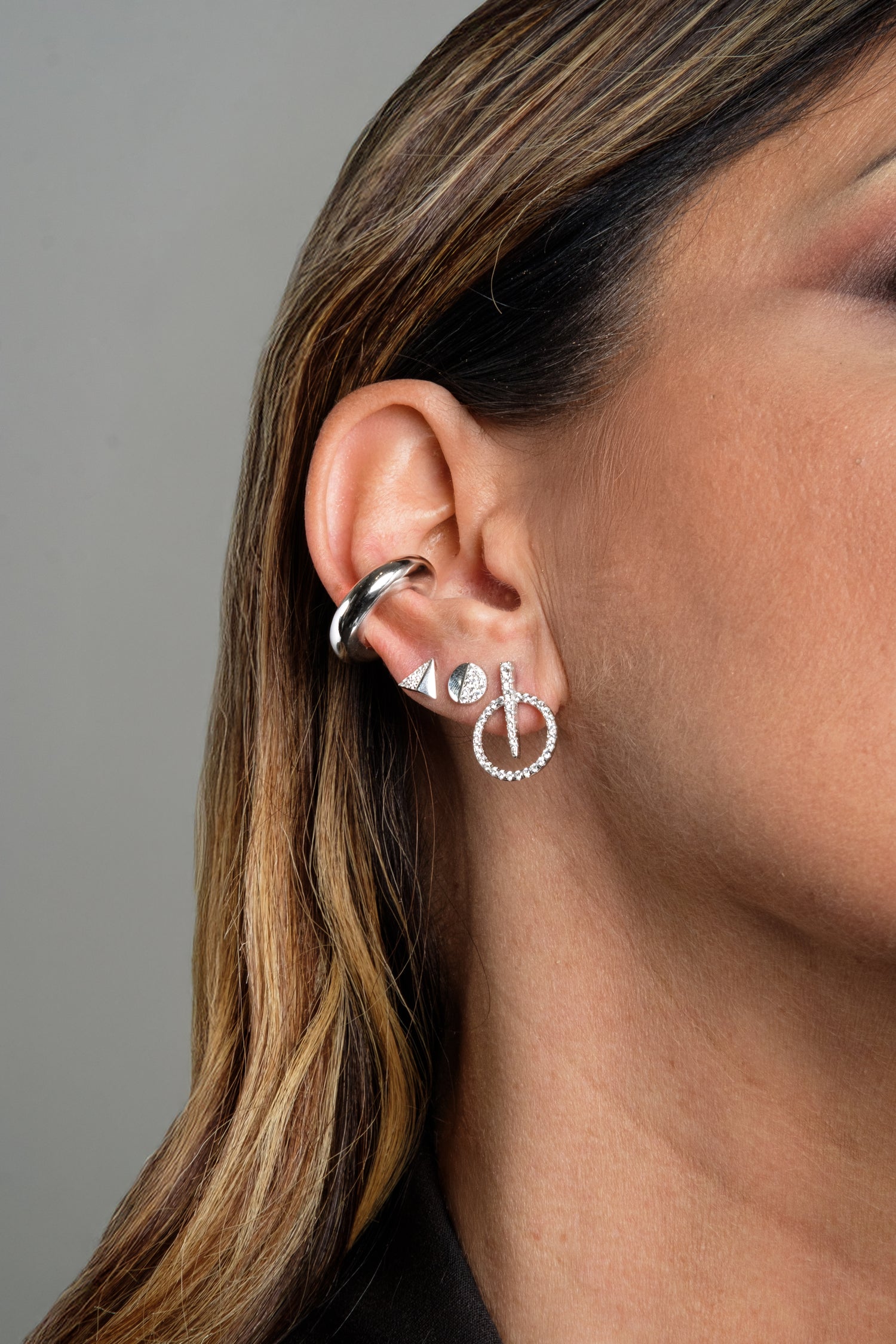 Earcuff Halo Mix And Match Argento925 Rodiato Fofo Somani