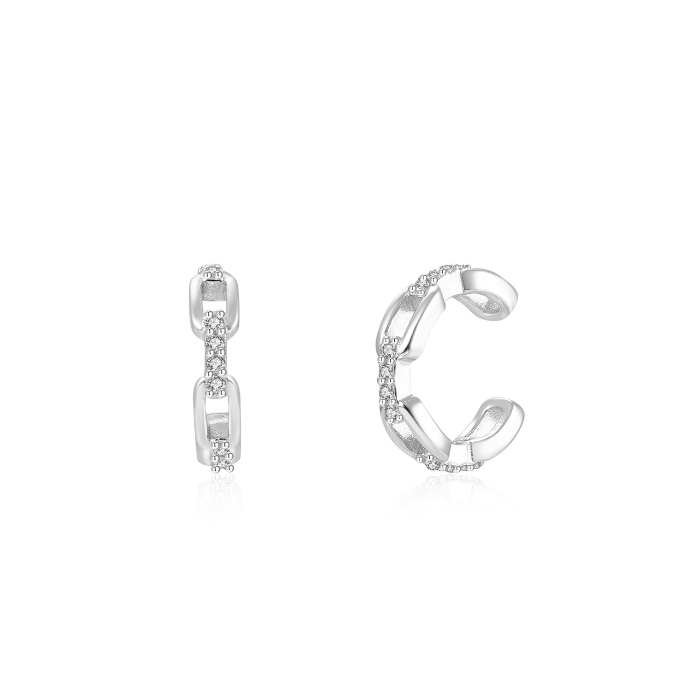 Earcuff Maglia Marina Argento925 Rodiato Zirconi Fofo Somani