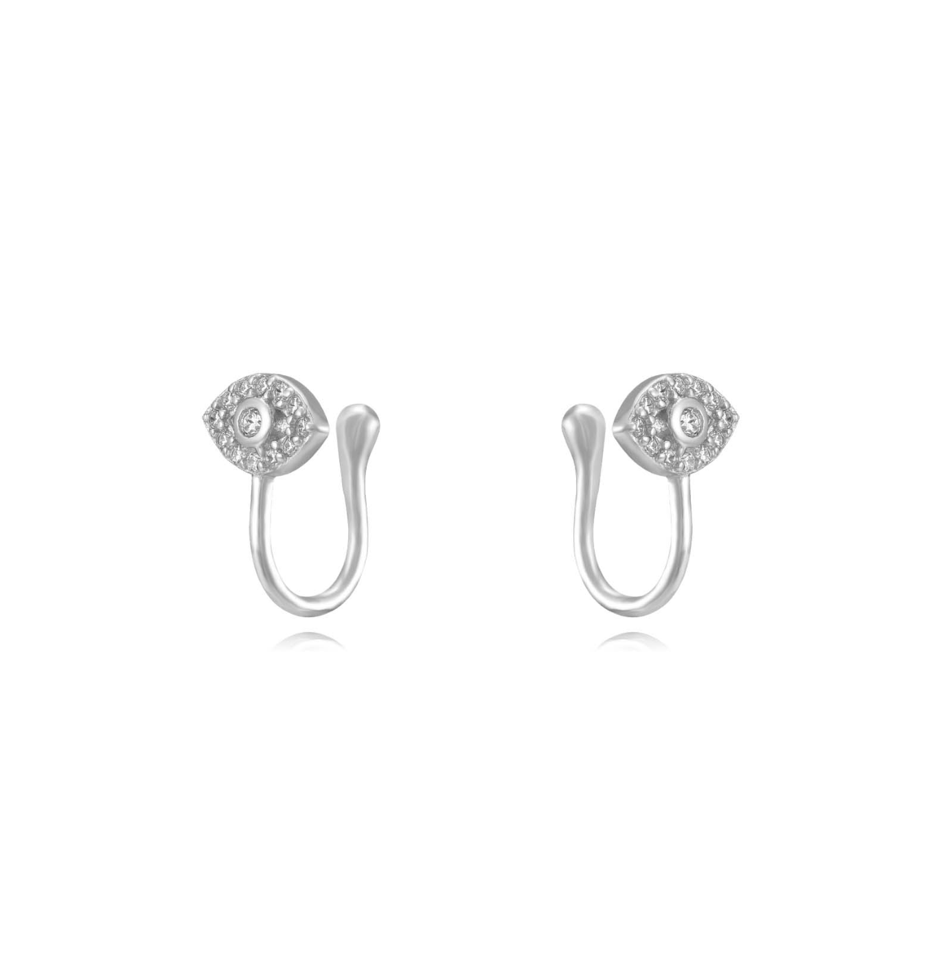 Earcuff Occhio Zirconato Argento925 Rodiato Zirconi Fofo Somani