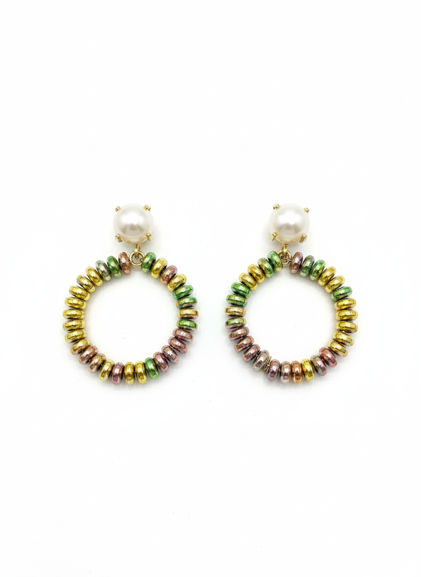 Orecchino Perle & Ematite Rondelle