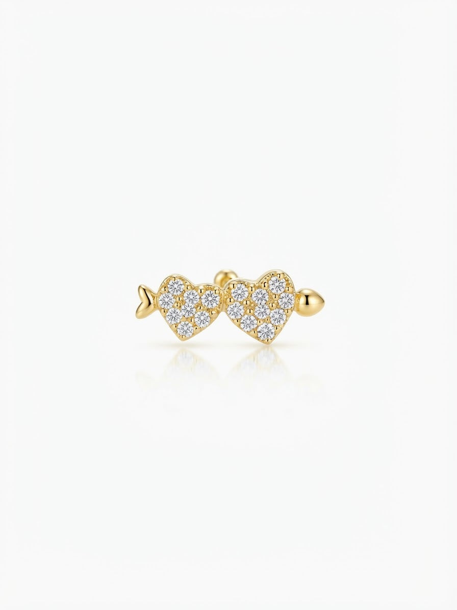 Monorecchino Doppio Cuore Gold