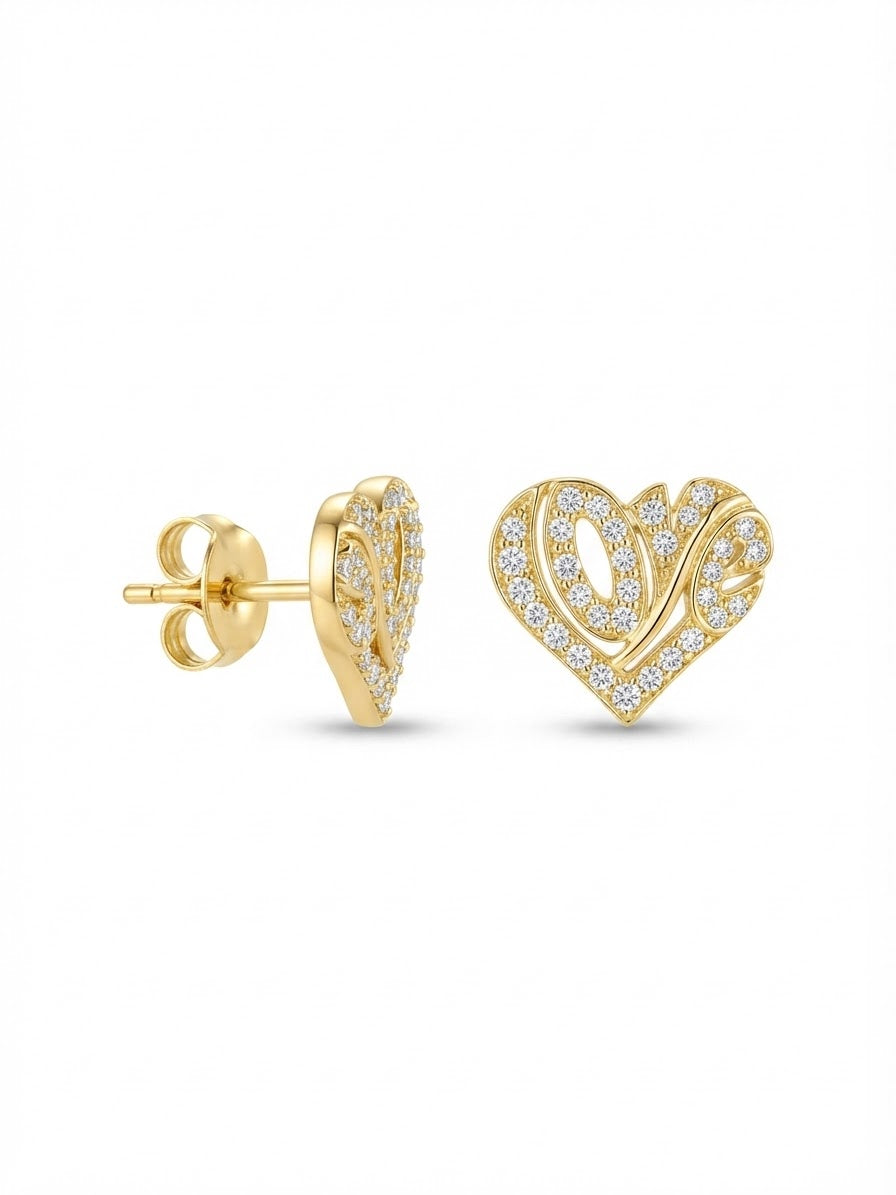 Monorecchino Love Stilizzato Gold