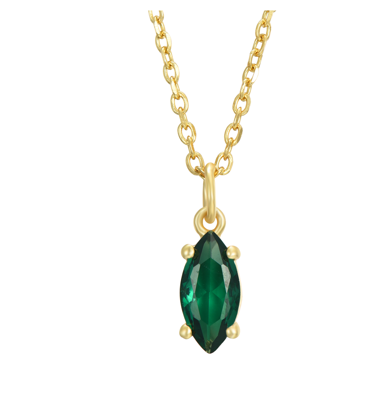 Girocollo Lya Argento925 Placcato Oro18k Zircone Verde Fofo Somani