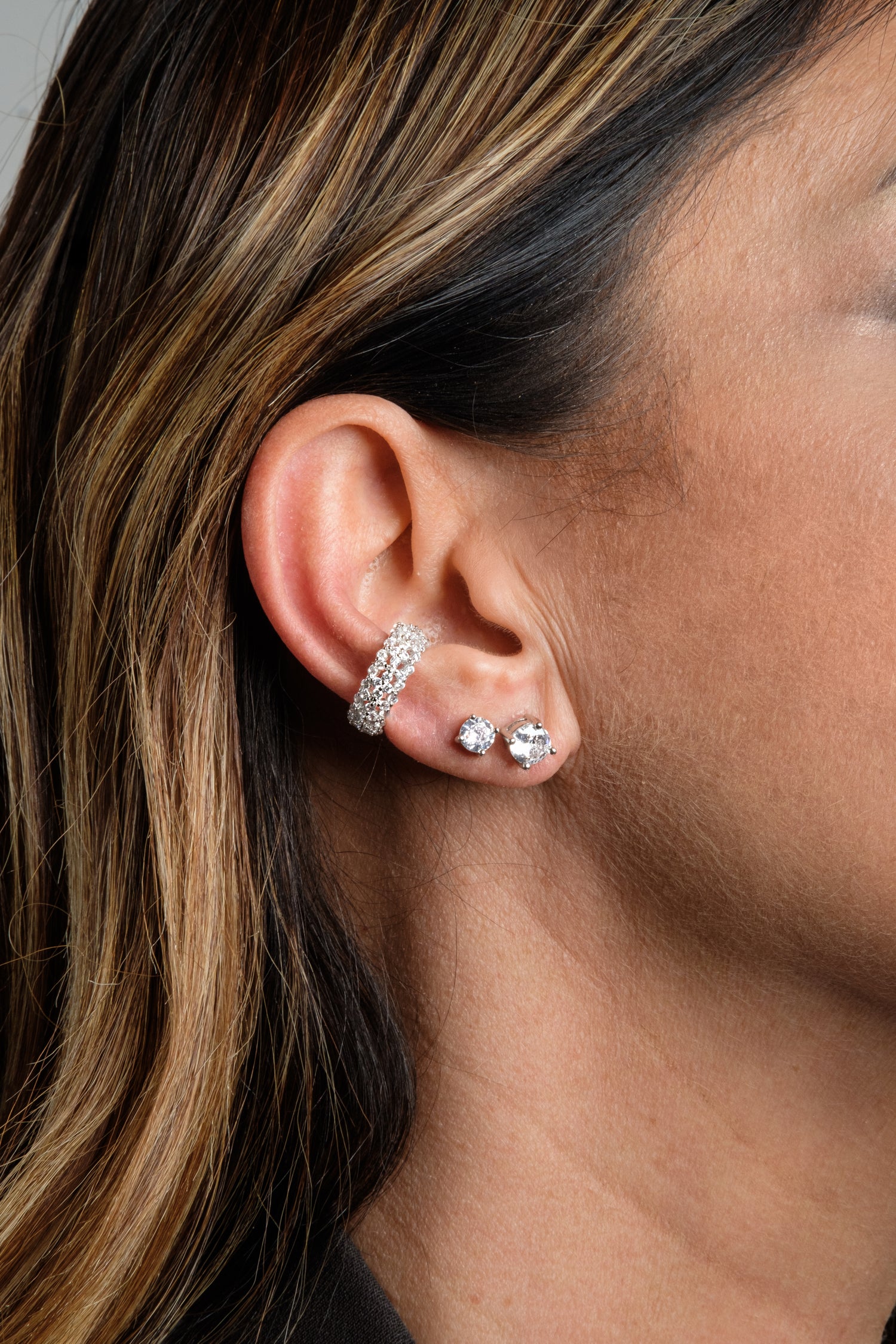 Mix And Match Monorecchino Punto Luce Argento925 Rodiato Zirconi Fofo Somani