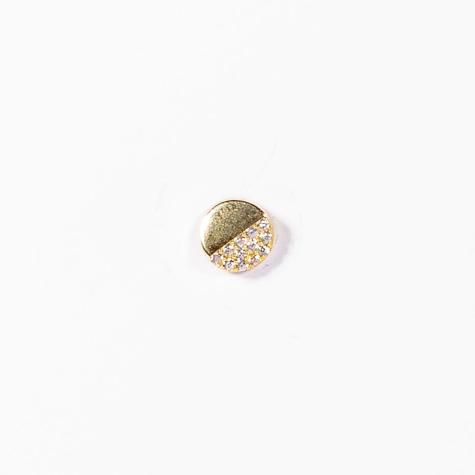 Mono Orecchino Circle in argento 925 Placcato oro 18k e zirconi Fofo Somani