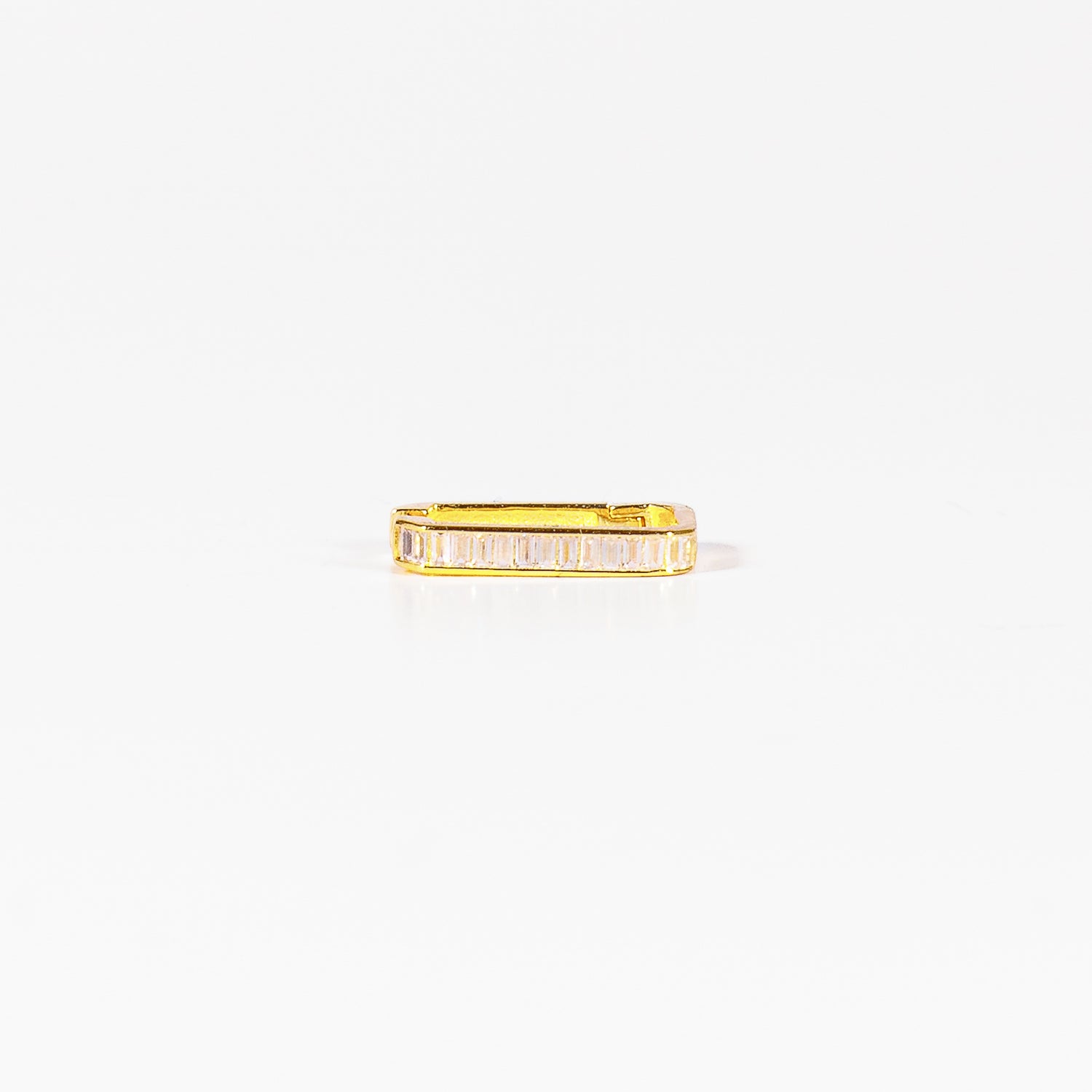 Mono Orecchino Rita argento 925 placcato oro 18k e zirconi baguette Fofo Somani