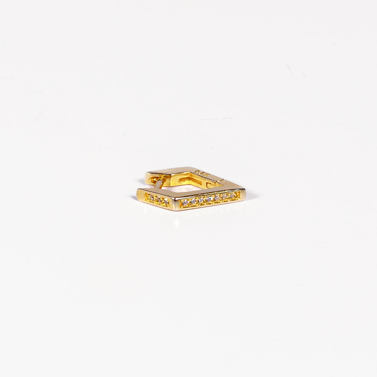 Mono Orecchino Spiga argento 925 placcato oro 18k e zirconi Fofo Somani