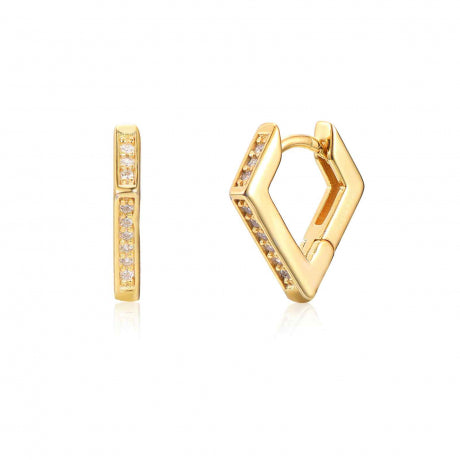 Mono Orecchino Spiga_argento 925 placcato oro 18k e zirconi Fofo Somani