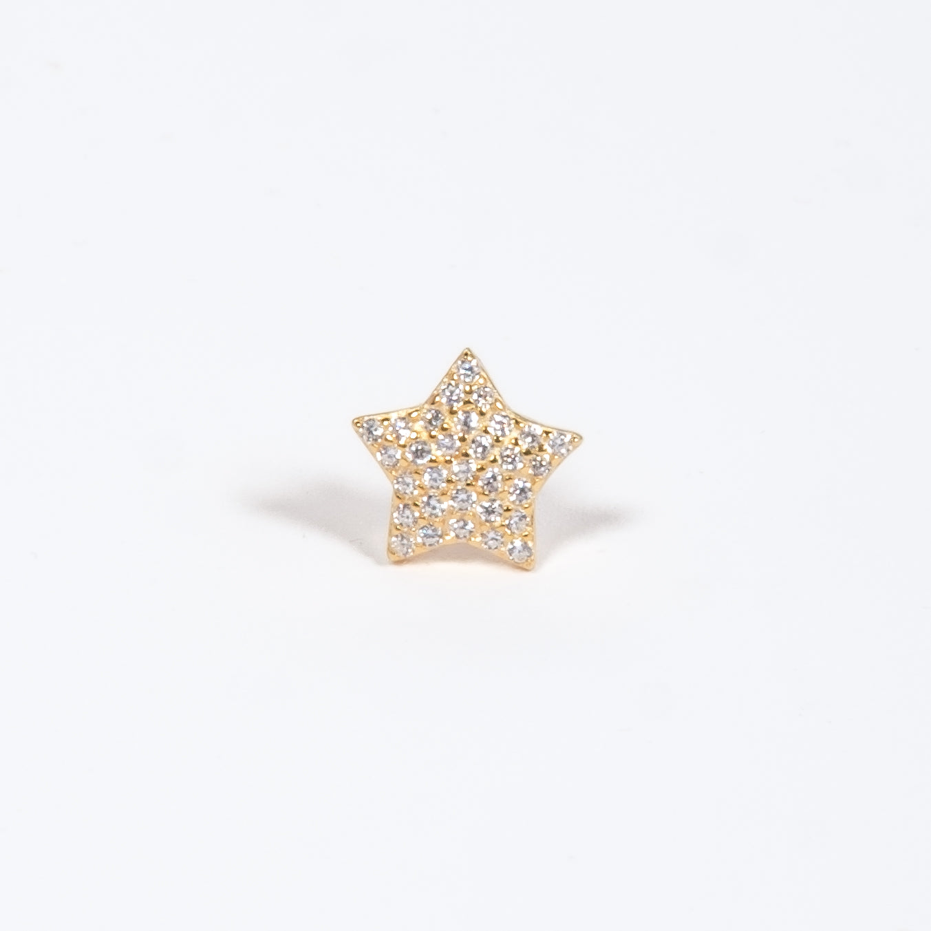 Monorecchino Stella Medium Argento 925 placcato Oro con Zirconi Fofo Somani