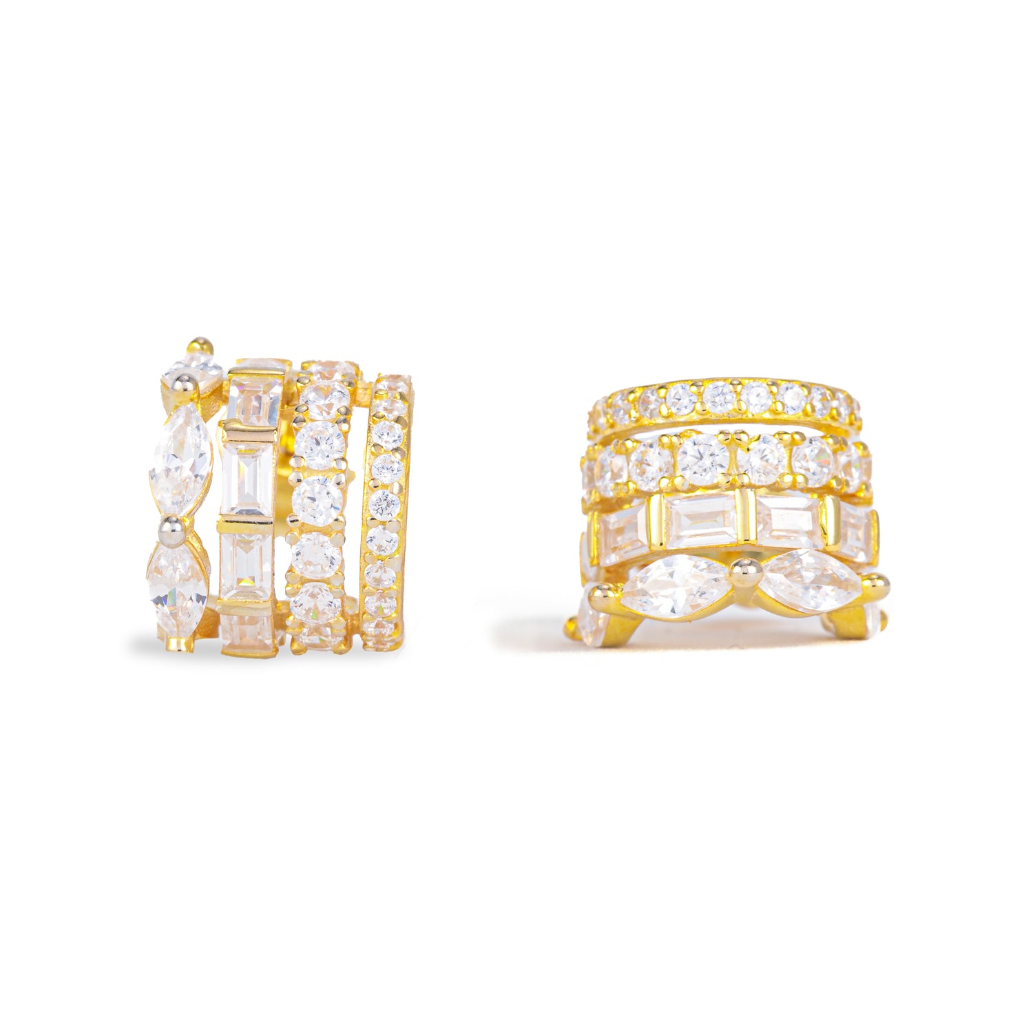 Monorecchino Aura Argento925 Placcato Oro18k Zirconi Fofo Somani