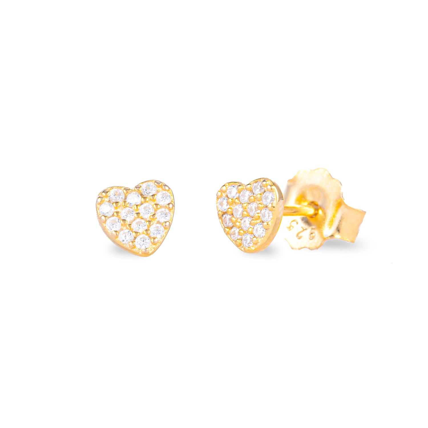 Monorecchino Cuore Petit Gold Argento925 Placcato Oro18k Zirconi Fofo Somani