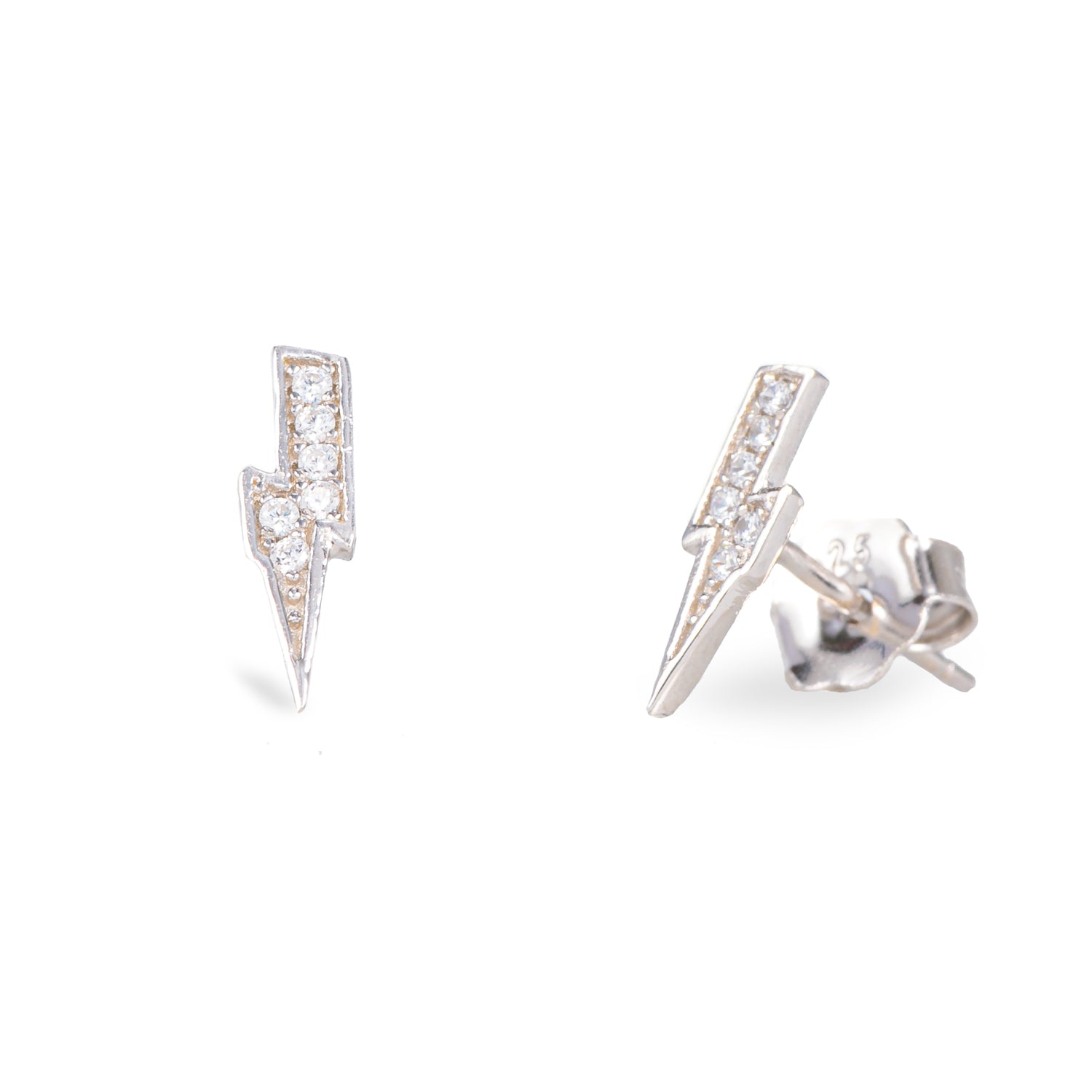 Monorecchino Fulmine Argento925 Rodiato Zirconi Fofo Somani