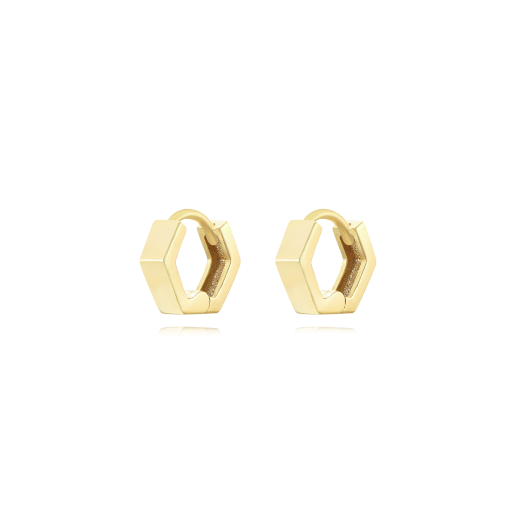 Monorecchino Hexa Argento925 Placcato Oro18k Fofo Somani