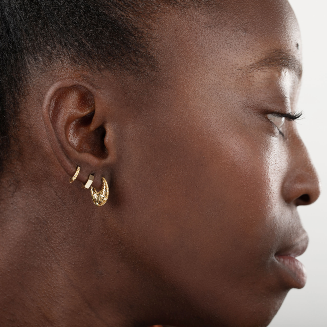 Monorecchino Hexa Modella Argento925 Placcato Oro18k Fofo Somani