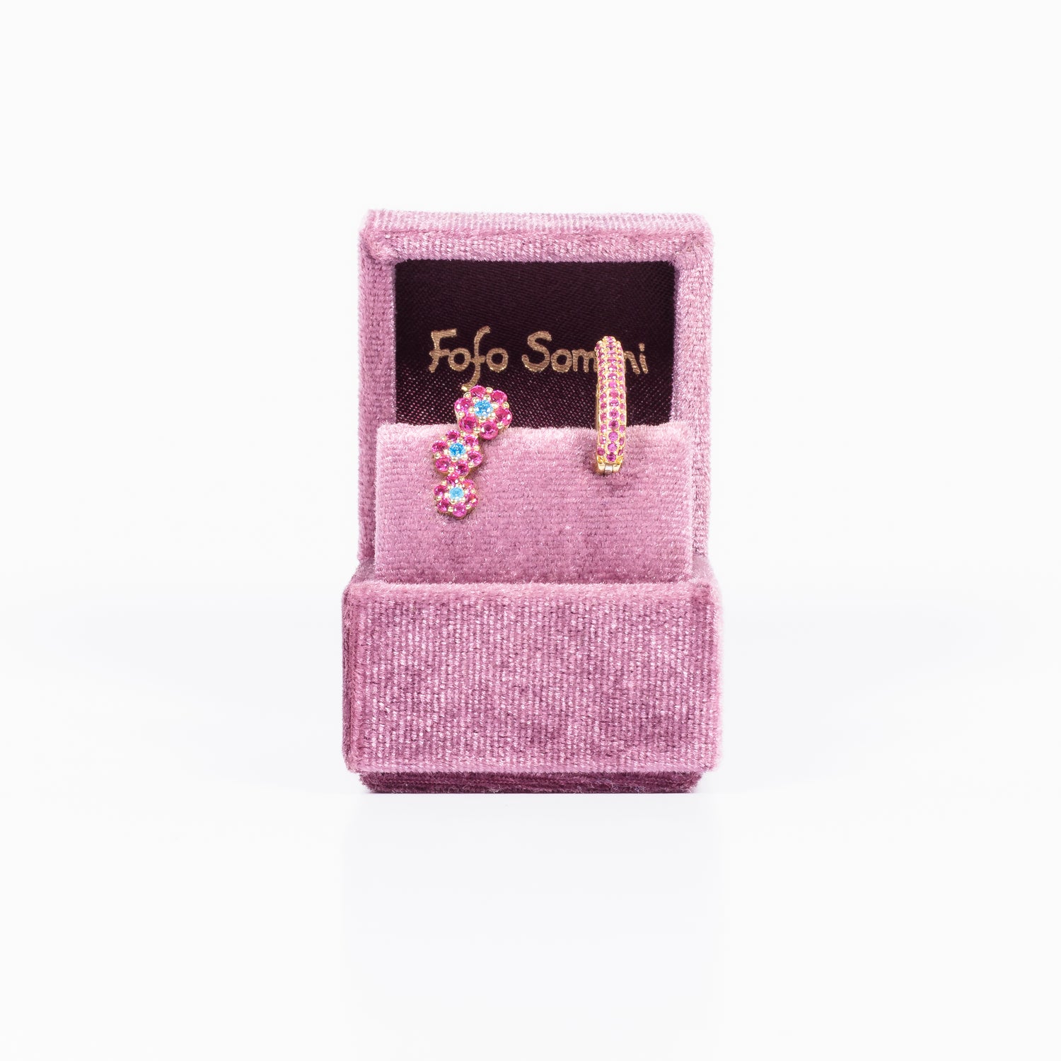 Monorecchino Margherite Trio Argento 925 Zirconi Blu Fofo Somani Confezione 2