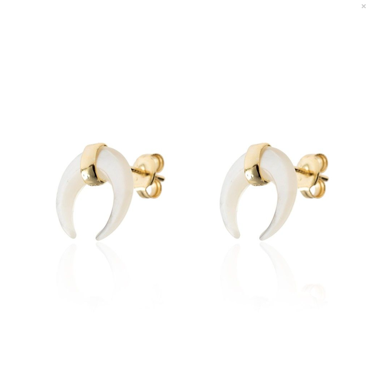 Monorecchino MezzaLuna Argento925 Placcato Oro18k Bianco Fofo Somani
