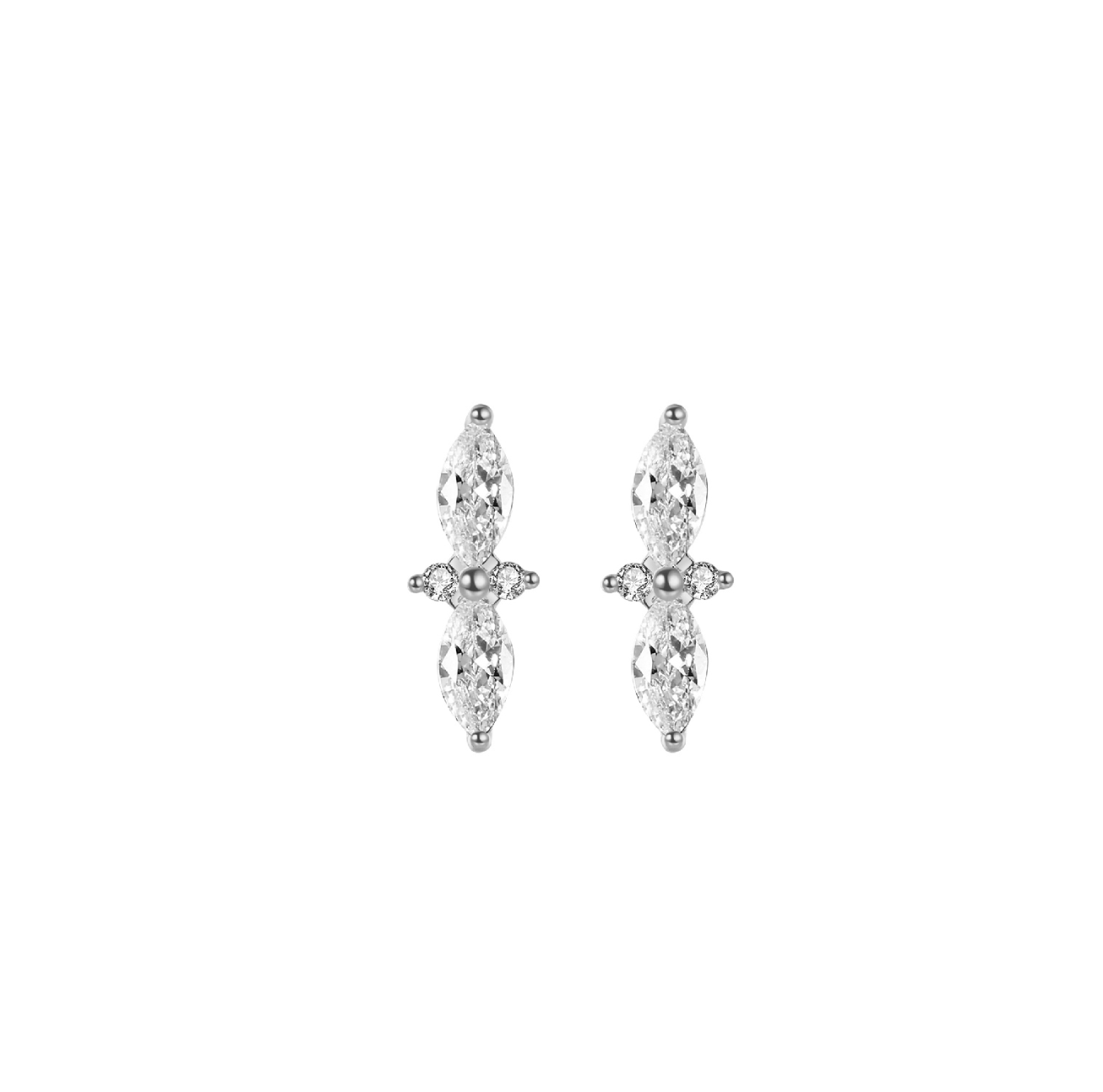 Monorecchino Olivia Argento925 Rodiato Zirconi Fofo Somani