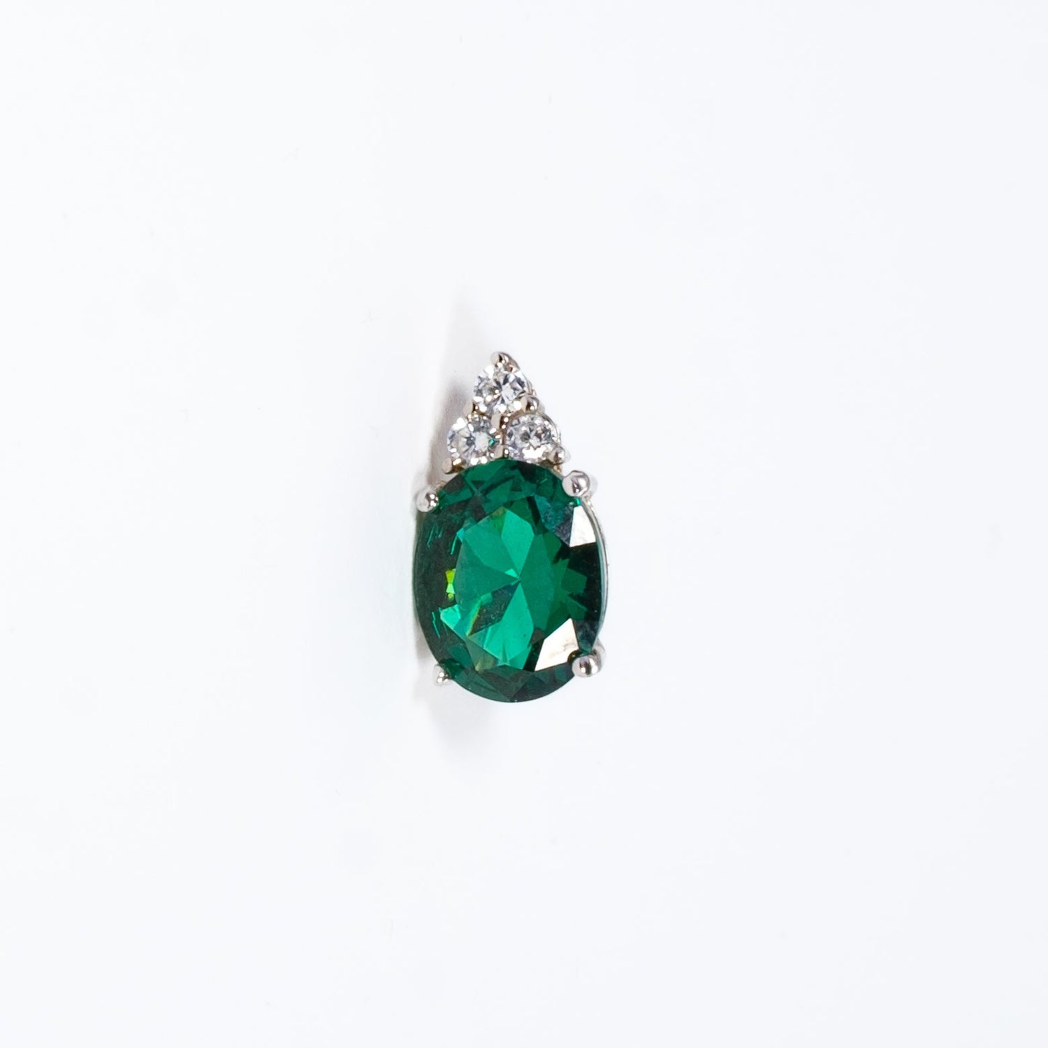 Monorecchino Precious Orecchino in argento 925 rodiato e zirconi Verde Fofo Somani