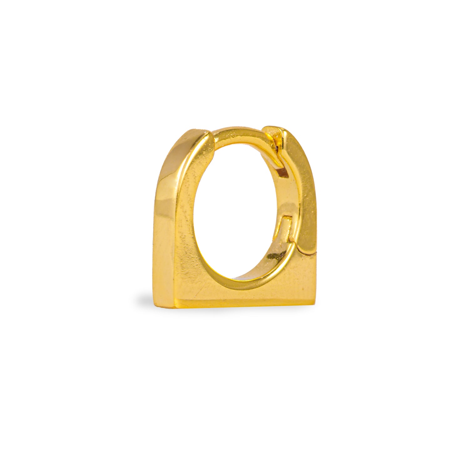 Monorecchino Square Mini Plain Dettaglio Argento925 Placcato Oro18k Fofo Somani
