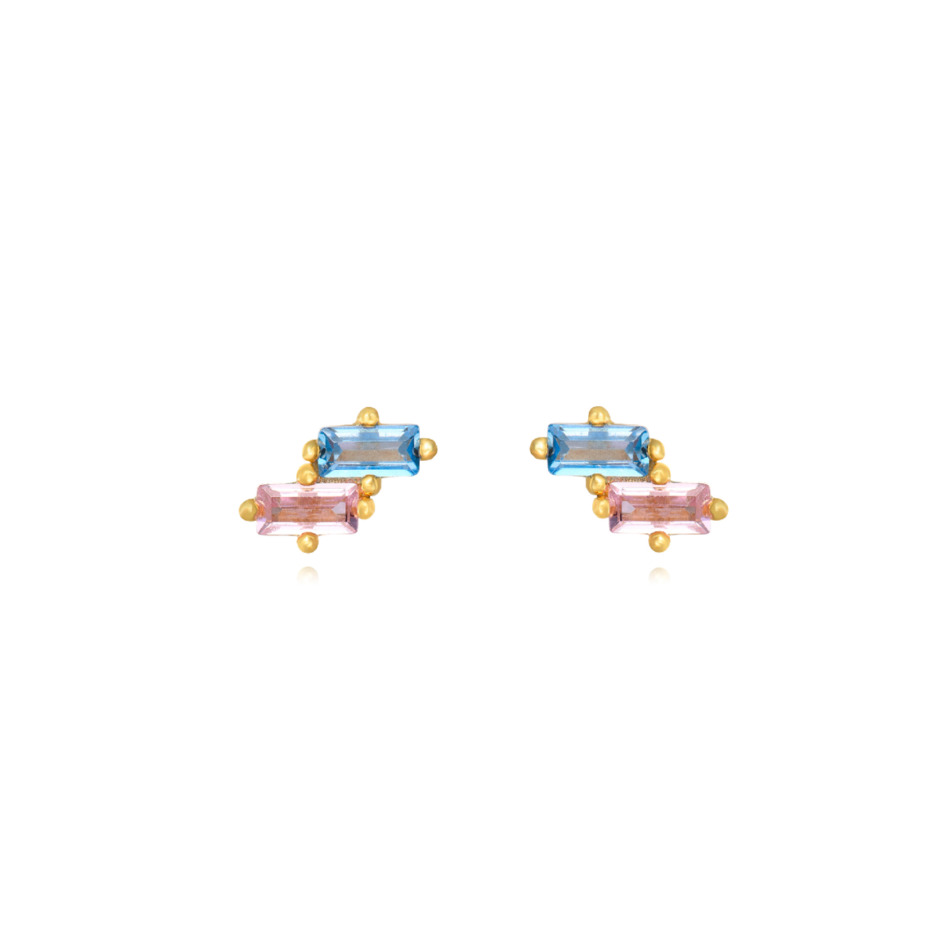 Monorecchino Vega Argento925 Placcato Oro18k Zirconi Colorati Fofo Somani