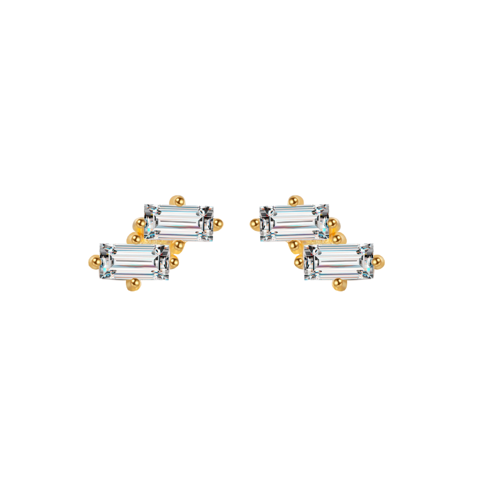 Monorecchino Vega Argento925 placcato oro18k Zirconi Fofo Somani