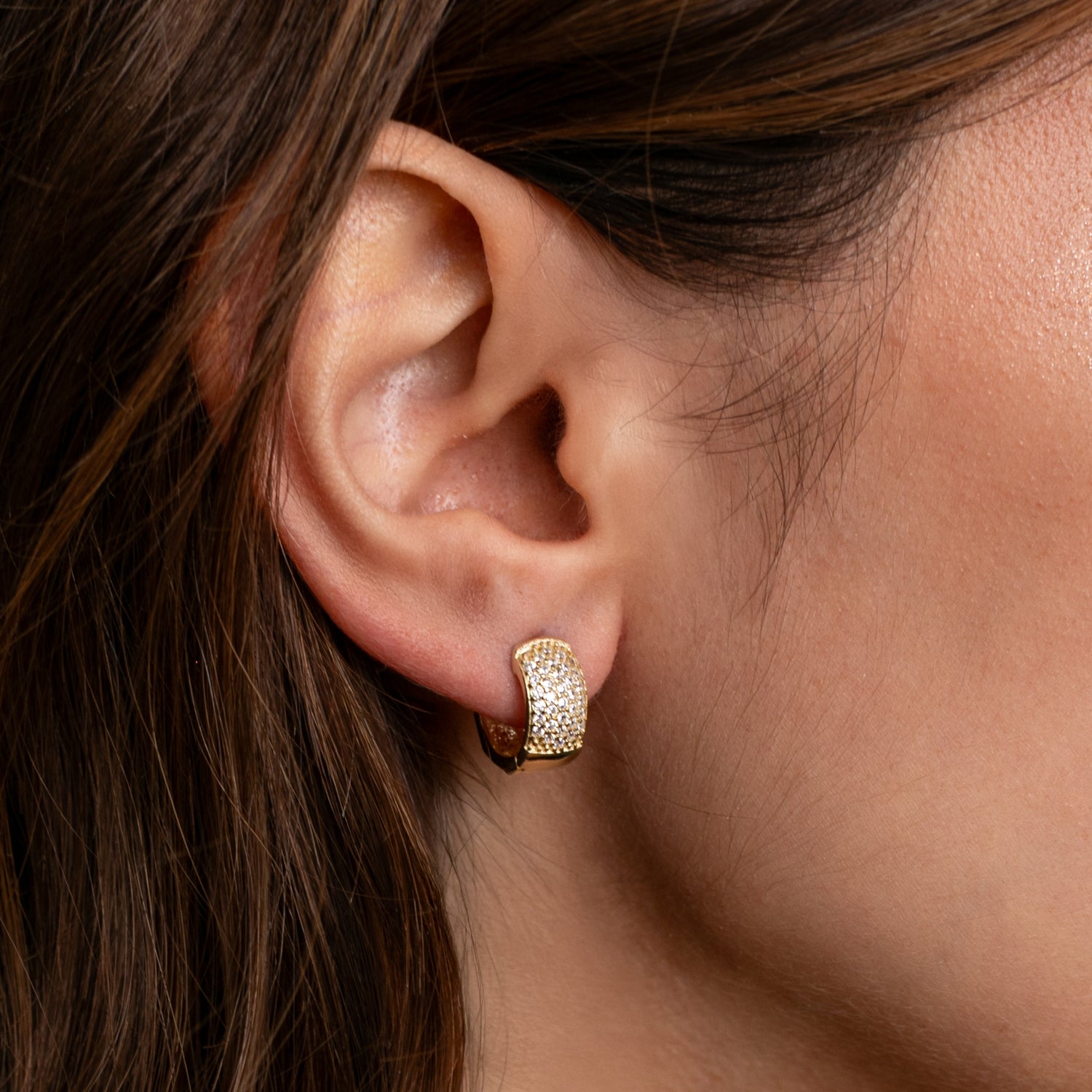 Monorecchino Vik Modella Argento925 Placcato Oro18k Zirconi Fofo Somani