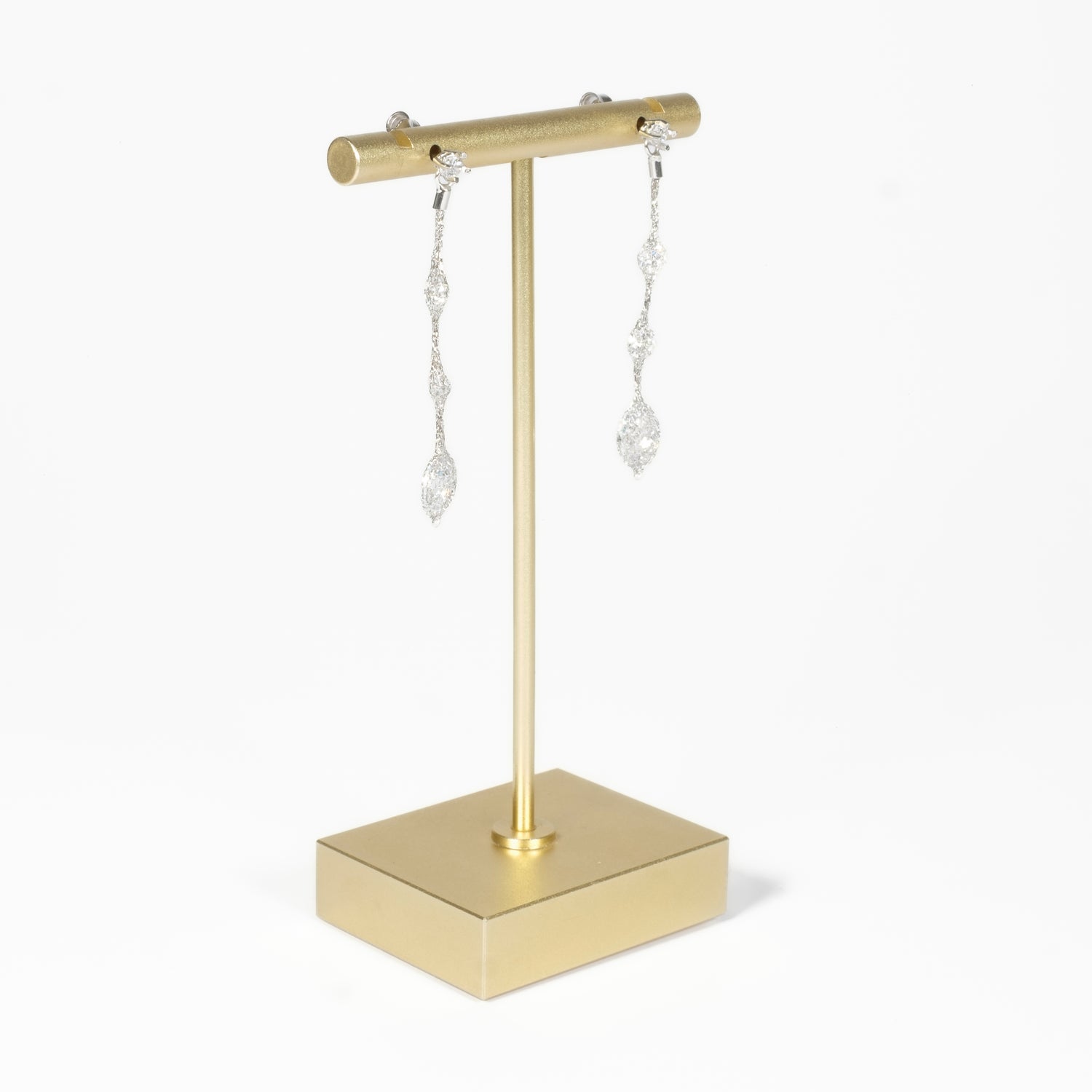 Orecchini Calza Corto Round argento 925 rodiato con zirconi sospesi Fofo Somani