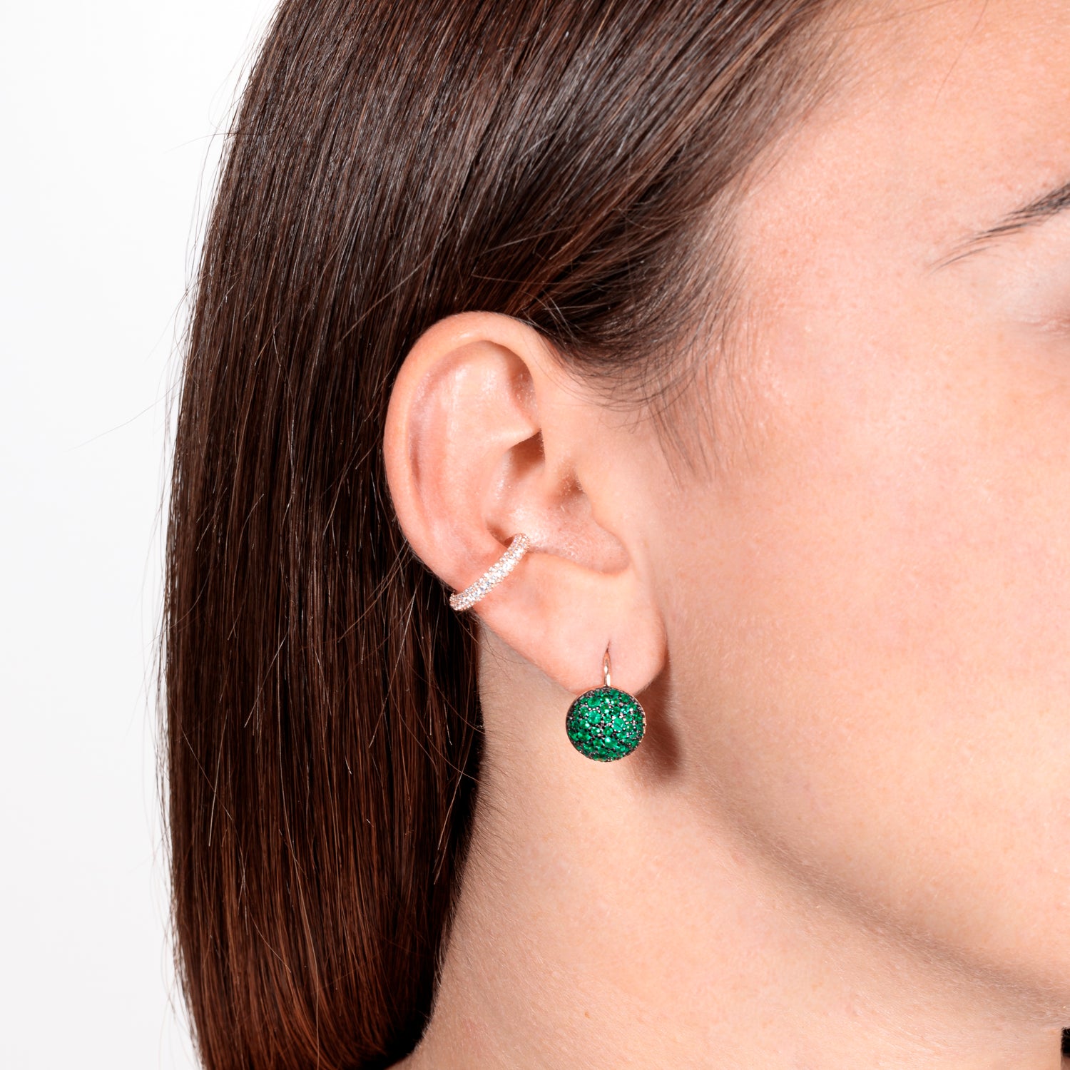 Orecchino Ball Rose’ argento 925 placcato oro rosa e zirconi incastonati Fofo Somani Modella 2