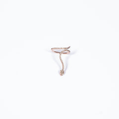 Anello Aspide Argento 925 Zirconi Champagne Fofo Somani