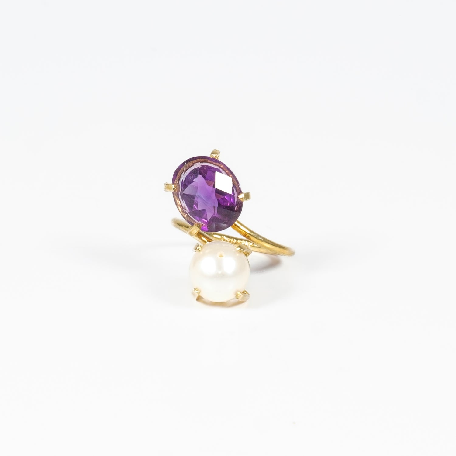 Anello Cocktail Ring Contrarie Quarzo & Perla Argento 925 perla coltivata in acqua dolce Fofo Somani