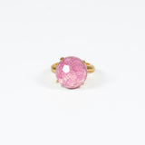 Anello Cocktail Ring Rodonite E Cristallo Di Rocca Round Argento 925 Zirconi Fofo Somani