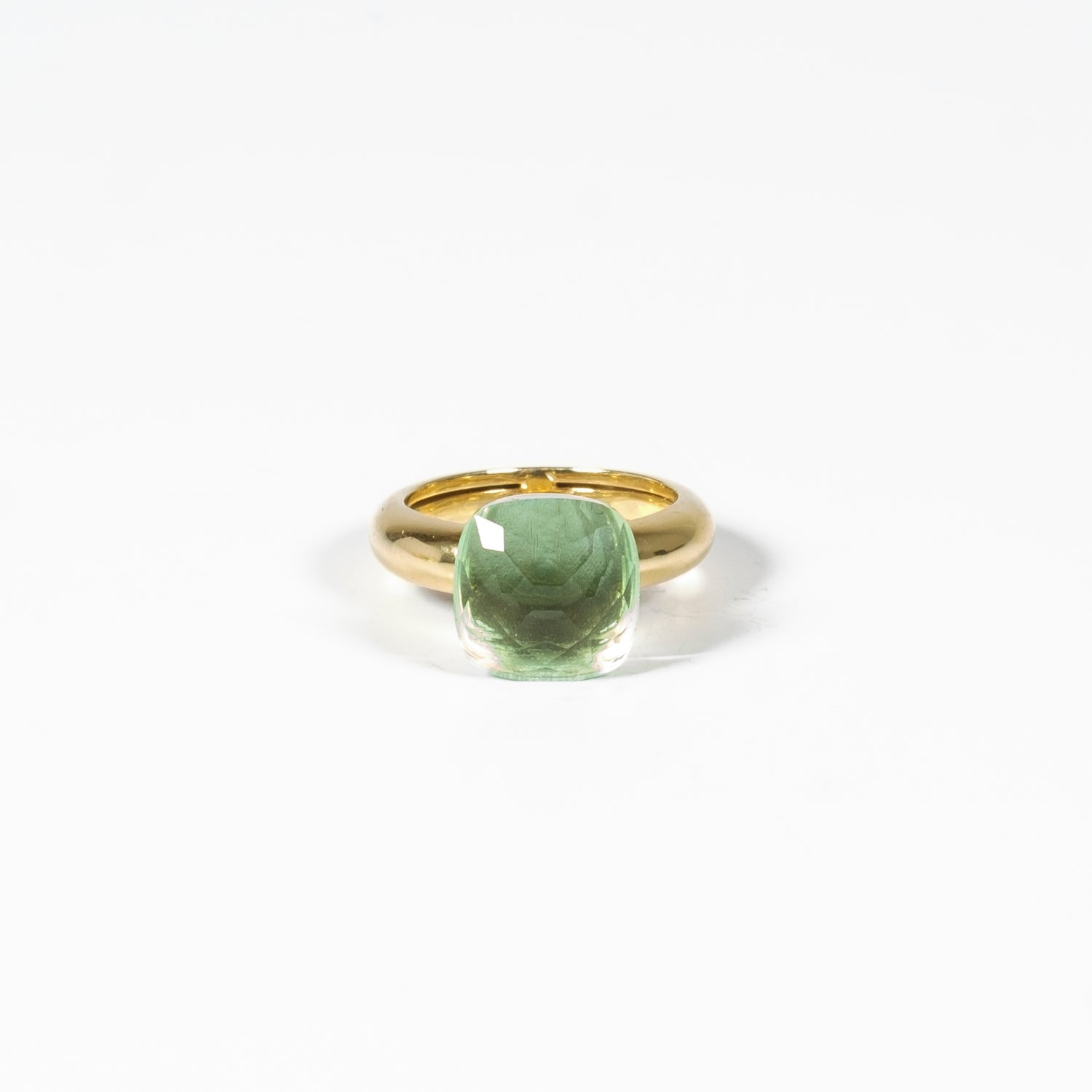 Anello Eden argento 925 con placcatura in oro18k quarzo idrotermale Acquamarina Fofo Somani
